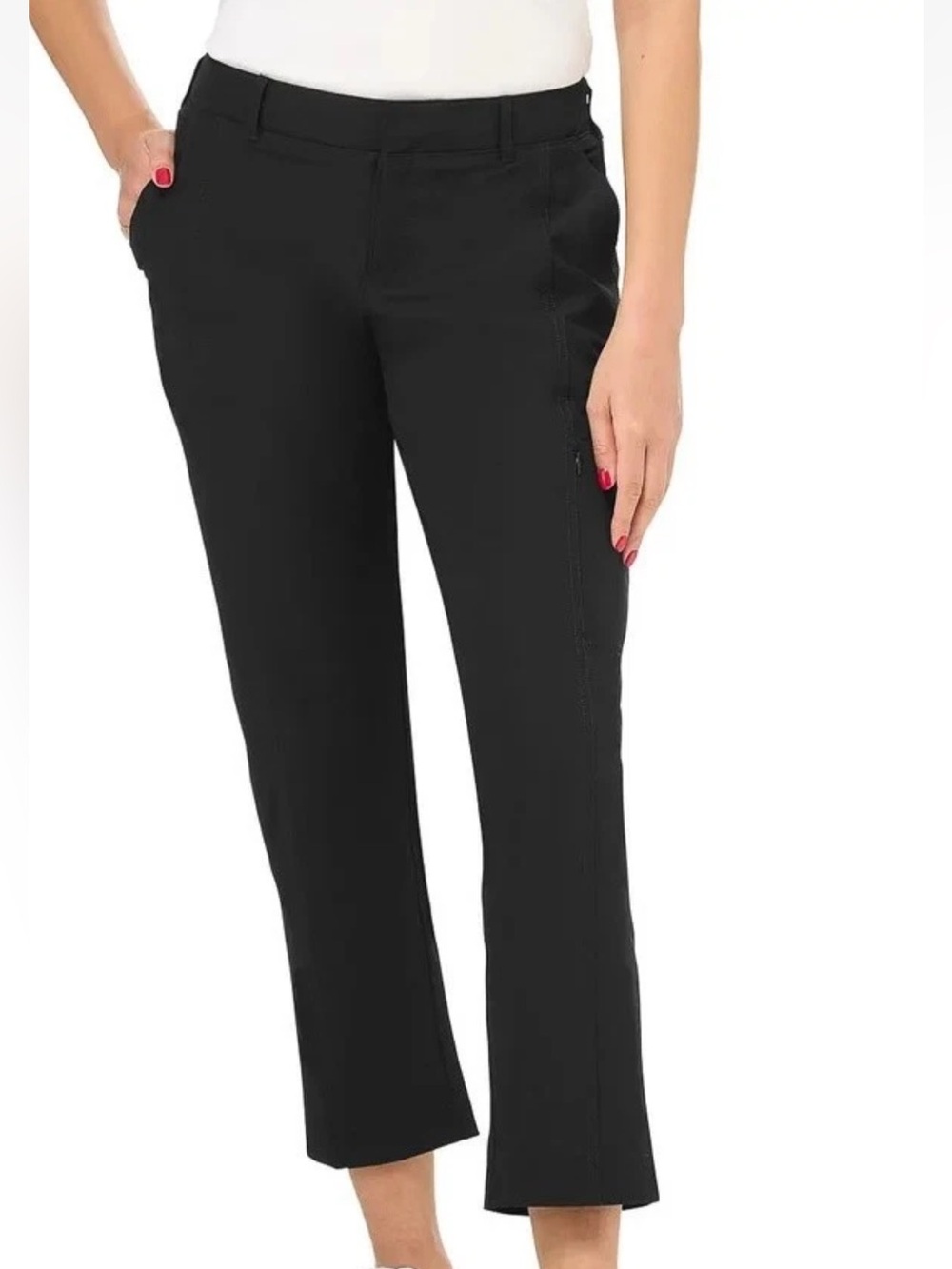 Kirkland NWT 2  Black Straight-Leg cropped travel nylon Pants